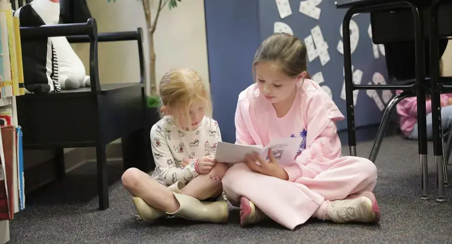 Students reading together