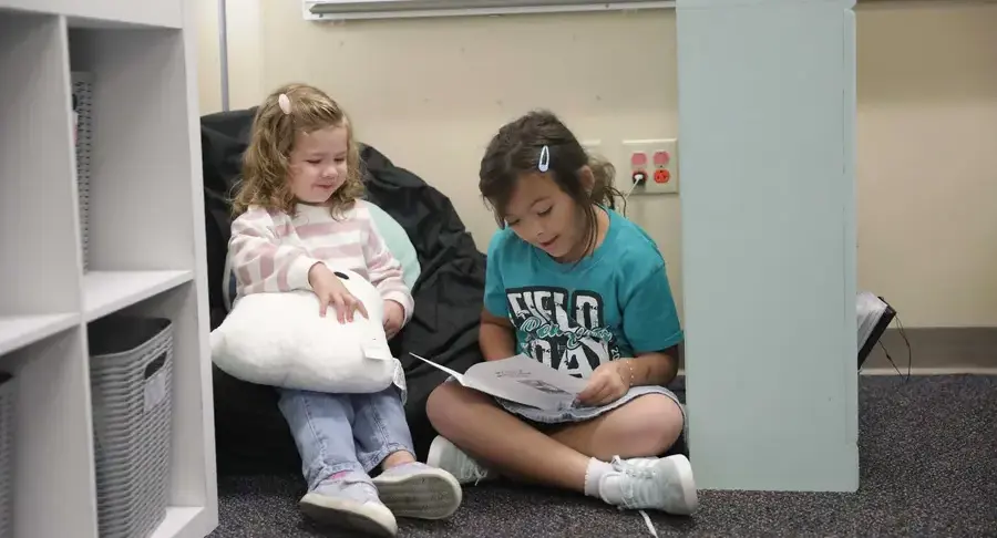 Students reading together