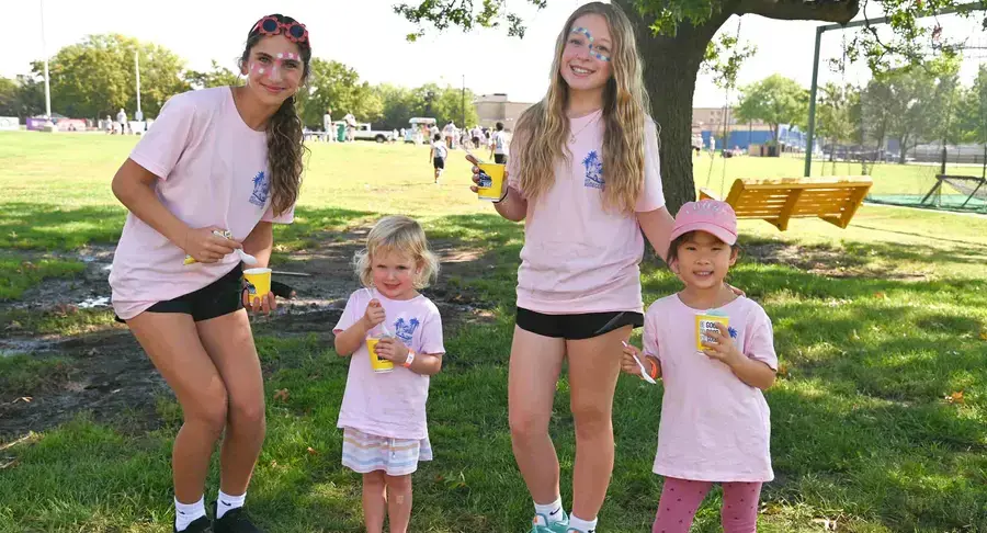 Students at buddy picnic