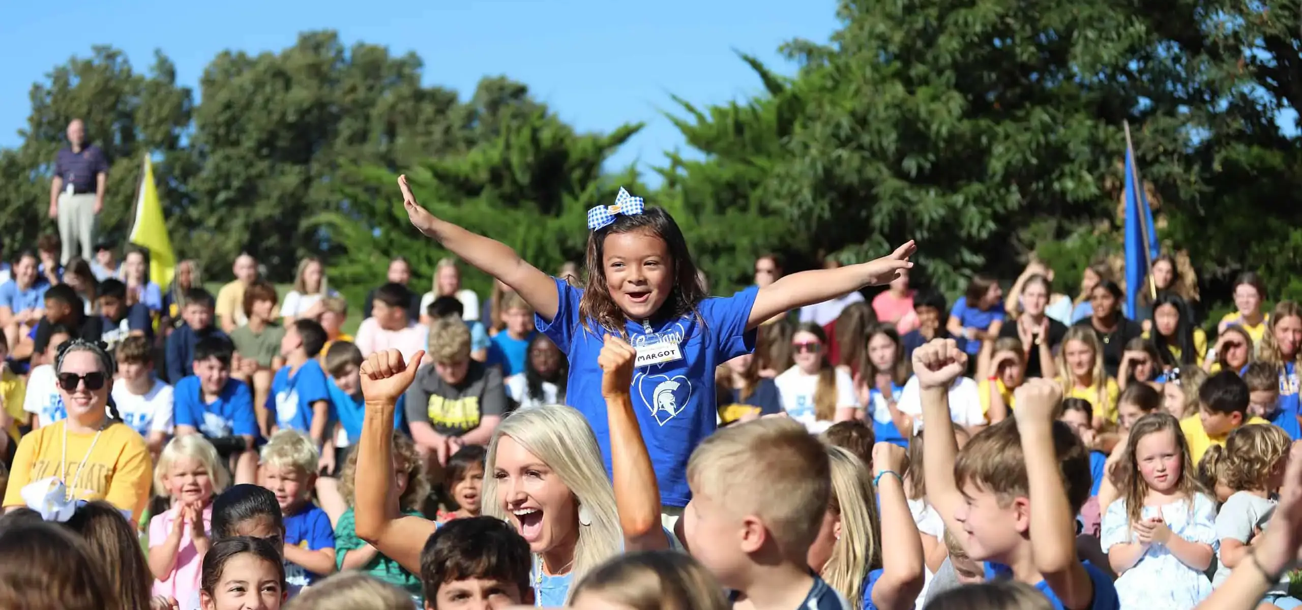 Students enjoying opening assembly