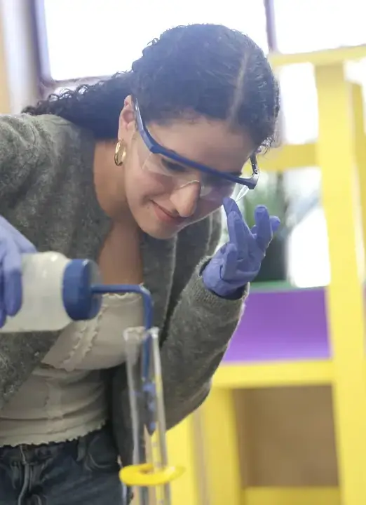 Upper school student science lab
