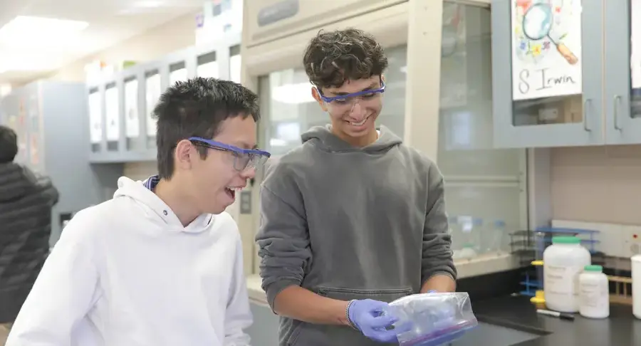 Students in science class
